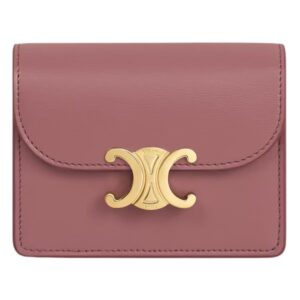 CELINE BUSINESS CARD HOLDER TRIOMPHE IN SHINY CALFSKIN VINTAGE ROSE