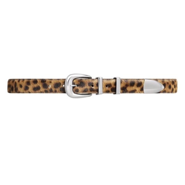 CELINE MEDIUM WESTERN BELT IN PONY CALFSKIN WITH LEOPARD PRINT