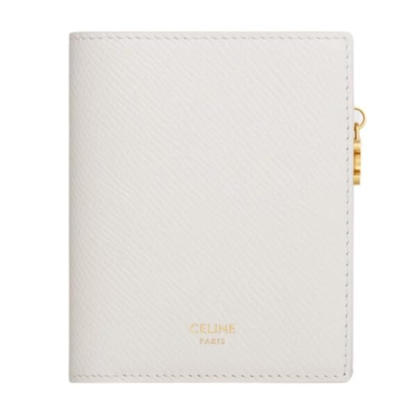 CELINE COMPACT WALLET TRIOMPHE CHARMS IN GRAINED CALFSKIN BLACK - Image 2