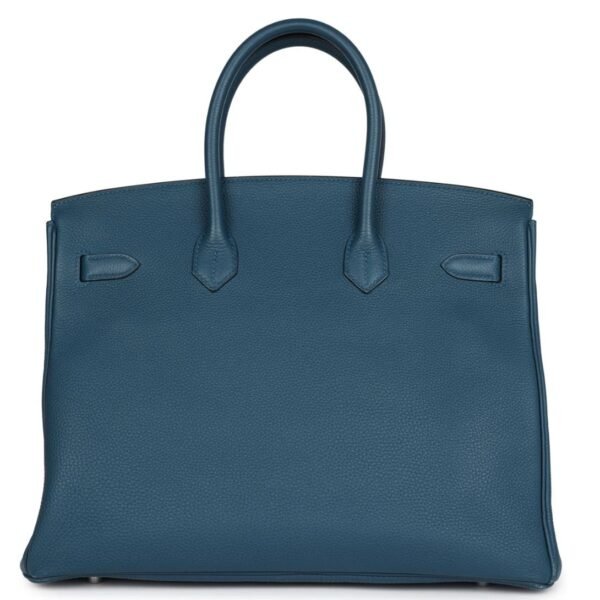PRE-OWNED HERMÈS BIRKIN 35 COLVERT TOGO PALLADIUM HARDWARE - Image 5