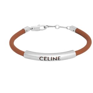 CELINE PLEIN SOLEIL BRACELET IN CALFSKIN AND BRASS WITH RHODIUM FINISH