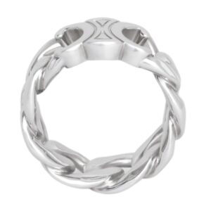 CELINE TRIOMPHE GOURMETTE RING IN BRASS WITH RHODIUM FINISH