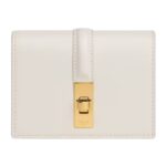 CELINE CARD HOLDER WITH FLAP 16 IN SATINATED CALFSKIN WHITE COTTON