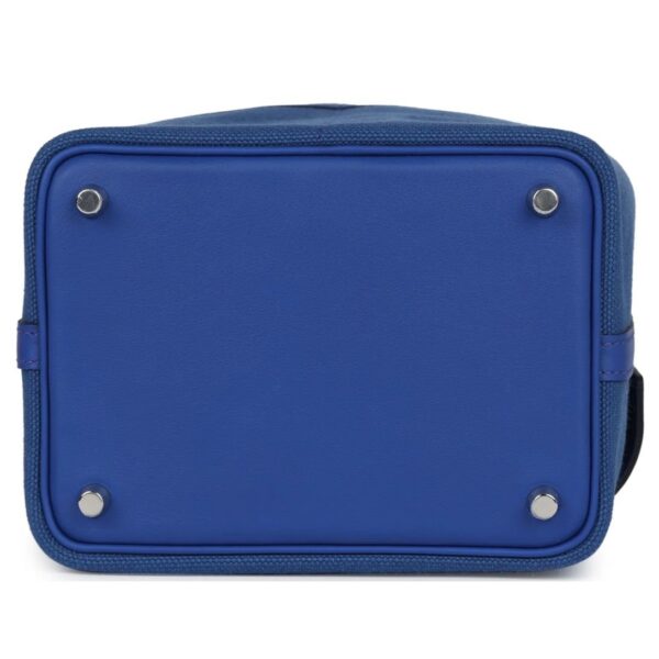HERMÈS PICOTIN CARGO 18 BLEU ROYAL SWIFT AND TOILE CANVAS PALLADIUM HARDWARE - Image 5