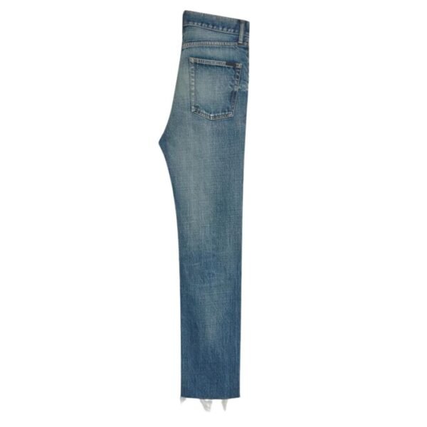 SAINT LAURENT STRAIGHT JEANS IN BLUE DENIM - Image 3