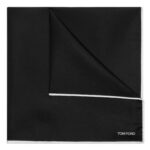 TOM FORD SATIN POCKET SQUARE BLACK