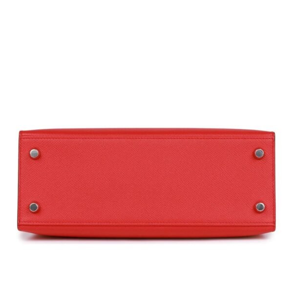 HERMÈS KELLY SELLIER 25 ROUGE DE COEUR VERSO EPSOM PALLADIUM HARDWARE - Image 5