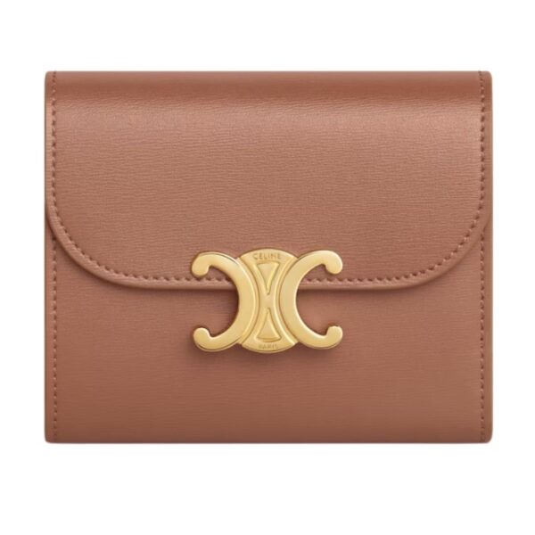 CELINE SMALL FLAP WALLET TRIOMPHE IN SHINY CALFSKIN PEBBLE - Image 3