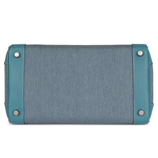 VINTAGE HERMÈS BIRKIN 30 DENIM AND BLUE JEAN GULLIVER PALLADIUM HARDWARE - Image 5