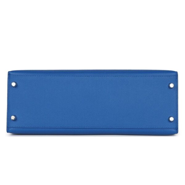 HERMÈS KELLY SELLIER 32 BLEU FRANCE EPSOM PALLADIUM HARDWARE - Image 5