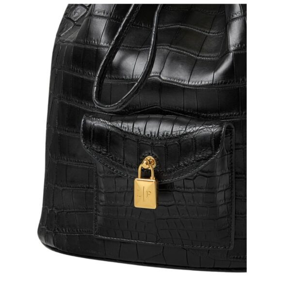 LORO PIANA EXTRA DRAWSTRING BACKPACK L27 BLACK - Image 5