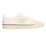 CELINE ALAN SNEAKERS WITH TRIOMPHE IN CANVAS OPTIC WHITE