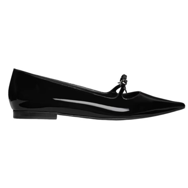 CELINE SUZY POINTY TOE BALLERINA IN PATENT CALFSKIN BLUSH - Image 2