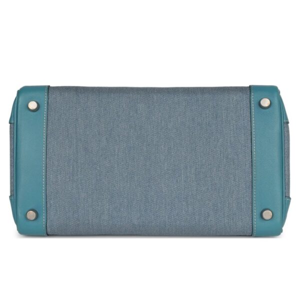 VINTAGE HERMÈS BIRKIN 30 DENIM AND BLUE JEAN GULLIVER PALLADIUM HARDWARE - Image 5