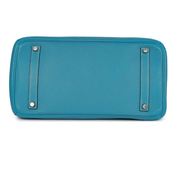 PRE-OWNED HERMÈS BIRKIN 35 BLUE JEAN TOGO PALLADIUM HARDWARE - Image 5