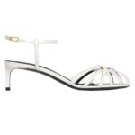 CELINE TRIOMPHE SANDAL IN LAMBSKIN WHITE-GOLD