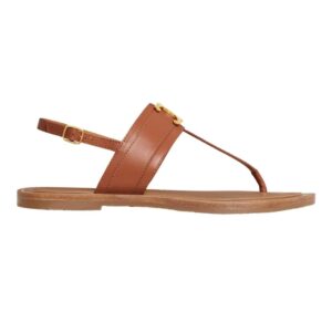 CELINE LYMPIA TRIOMPHE THONG IN CALFSKIN WHITE