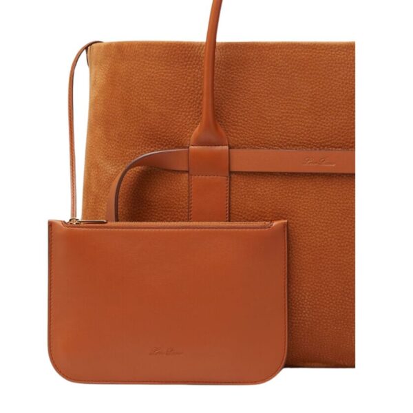LORO PIANA LARGE GHIERA SHOPPER BON TON BROWN - Image 6