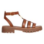 CELINE CLEA TRIOMPHE GLADIATOR SANDAL IN CALFSKIN VEGETAL TANNING TAN
