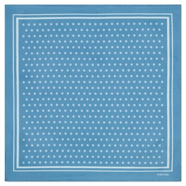 TOM FORD POLKA DOT SQUARE DESIGN POCKET SQUARE GREY - Image 3