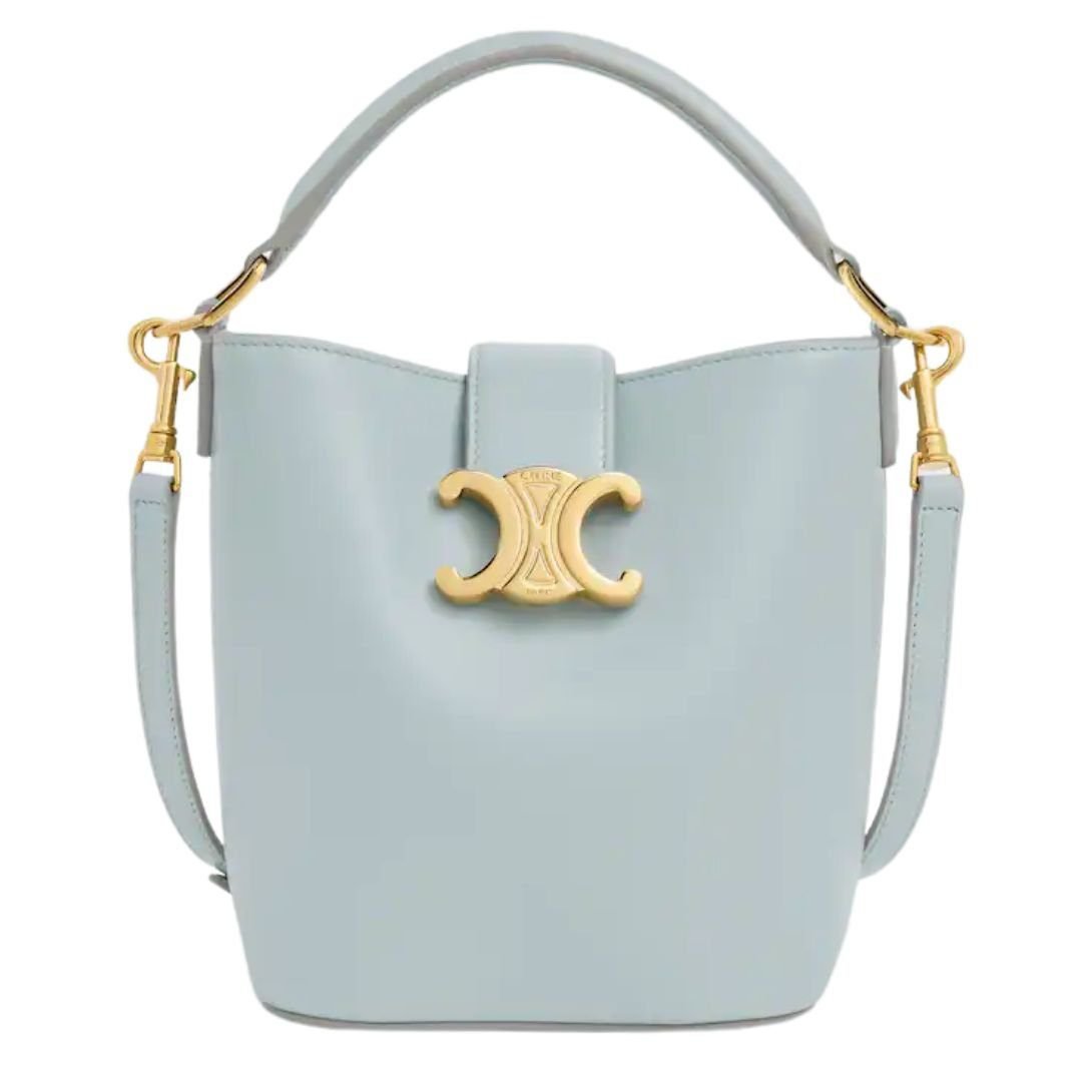 CELINE MINI BUCKET LOUISE IN SMOOTH CALFSKIN ICE BLUE