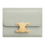 CELINE COMPACT WALLET WITH COIN TRIOMPHE IN SHINY CALFSKIN LIGHT CLAY