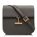 TOM FORD GRAIN LEATHER TARA MEDIUM CROSSBODY GRAPHITE