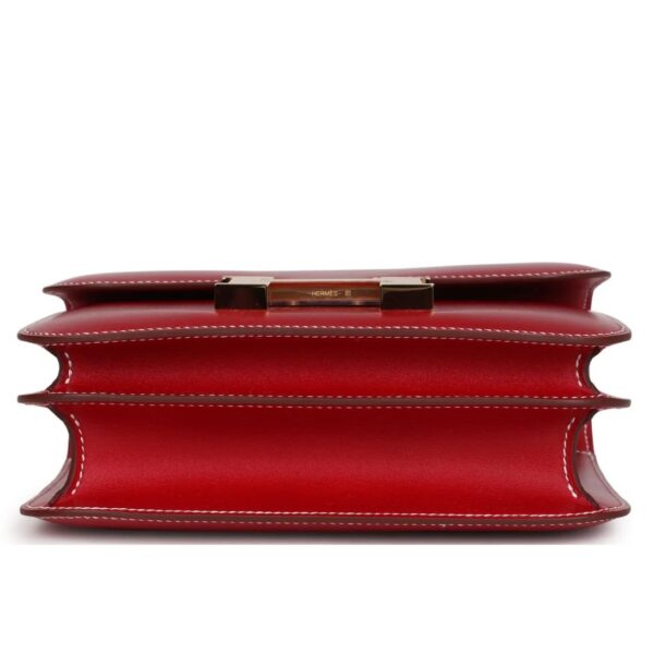HERMÈS KELLY SELLIER 28 ROUGE PIMENT BOX PALLADIUM HARDWARE - Image 5