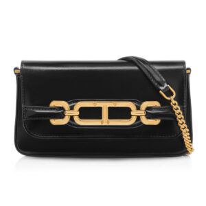 TOM FORD PALMELLATO EFFECT LEATHER MINI BAG BLACK