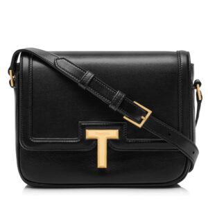 TOM FORD SMOOTH LEATHER WALLIS SMALL SHOULDER BAG BLACK