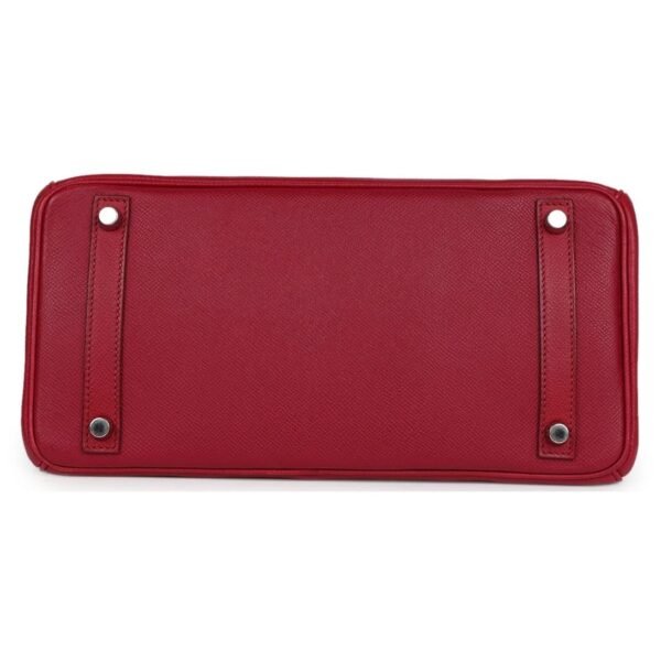 PRE-OWNED HERMÈS BIRKIN 30 RUBIS EPSOM PALLADIUM HARDWARE - Image 5