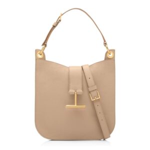 TOM FORD GRAIN LEATHER TARA SMALL CROSSBODY LIGHT BEIGE