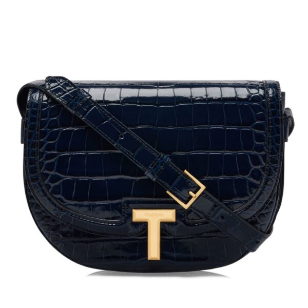 TOM FORD SHINY STAMPED CROCODILE LEATHER WALLIS CROSSBODY BAG LIGHT BEIGE - Image 2