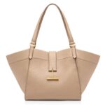 TOM FORD GRAIN LEATHER TARA MEDIUM TOTE LIGHT BEIGE