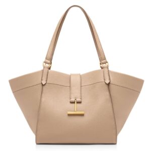 TOM FORD GRAIN LEATHER TARA MEDIUM TOTE LIGHT BEIGE