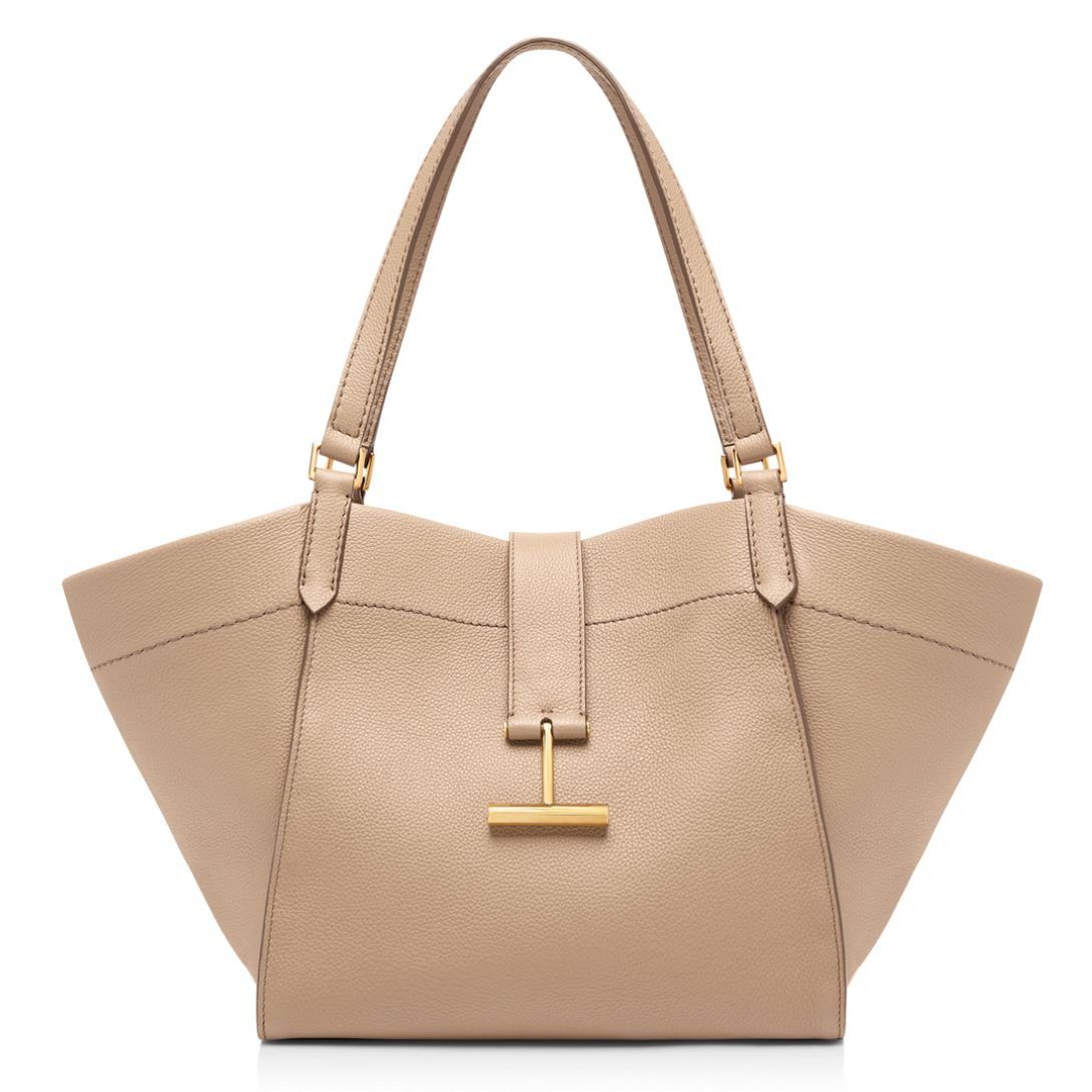 5-518-1.jpg TOM FORD GRAIN LEATHER TARA MEDIUM TOTE LIGHT BEIGE
