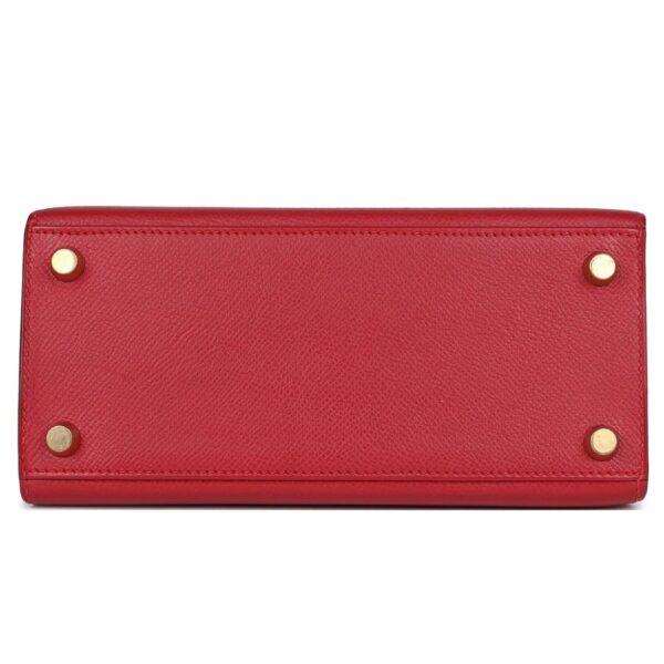 VINTAGE HERMÈS KELLY SELLIER 20 ROUGE VIF COURCHEVEL GOLD HARDWARE - Image 5
