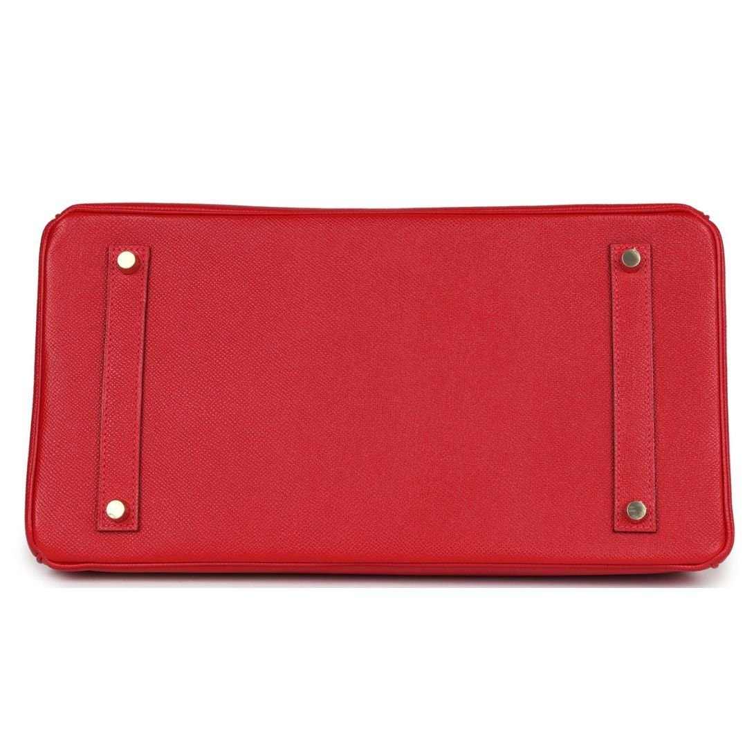 PRE-OWNED HERMÈS BIRKIN 35 ROUGE CASAQUE EPSOM GOLD HARDWARE - Image 5