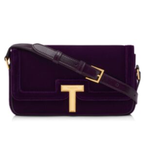 TOM FORD VELVET WALLIS E W SHOULDER BAG PURPLE