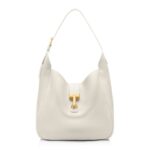 TOM FORD LEATHER MONARCH MEDIUM HOBO CHALK