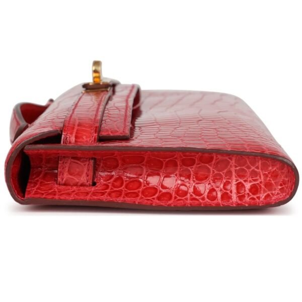 HERMÈS KELLY CUT BOUGAINVILLEA SHINY POROSUS CROCODILE GOLD HARDWARE - Image 5