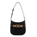 TOM FORD PALMELLATO EFFECT LEATHER MINI BAG BLACK