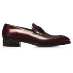 TOM FORD BURNISHED LEATHER ELKAN TWISTED BAND LOAFER OXBLOOD