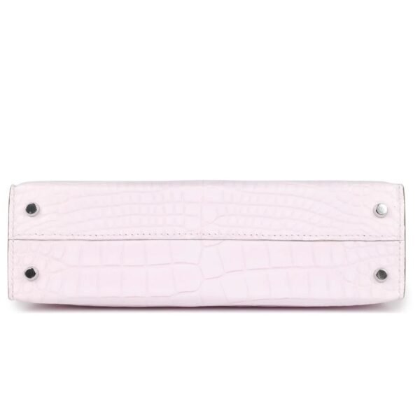 HERMÈS KELLY SELLIER 20 MAUVE PALE BOREAL SATIN ALLIGATOR PALLADIUM HARDWARE - Image 5