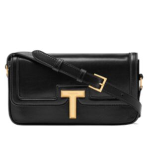 TOM FORD SMOOTH LEATHER WALLIS EAST WEST SHOULDER BAG BLACK