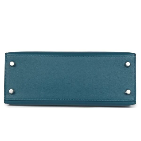 HERMÈS KELLY SELLIER 25 VERT BOSPHORE VERSO MADAME PALLADIUM HARDWARE - Image 5