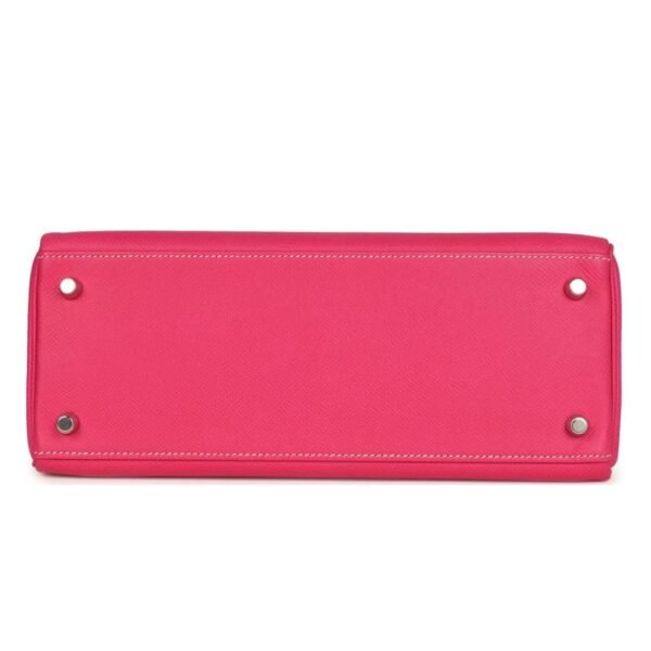 PRE-OWNED HERMÈS KELLY RETOURNE 28 ROSE TYRIEN CANDY EPSOM PALLADIUM HARDWARE - Image 5