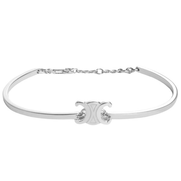 CELINE TRIOMPHE ARTICULATED BRACELET IN BRASS WITH RHODIUM FINISH