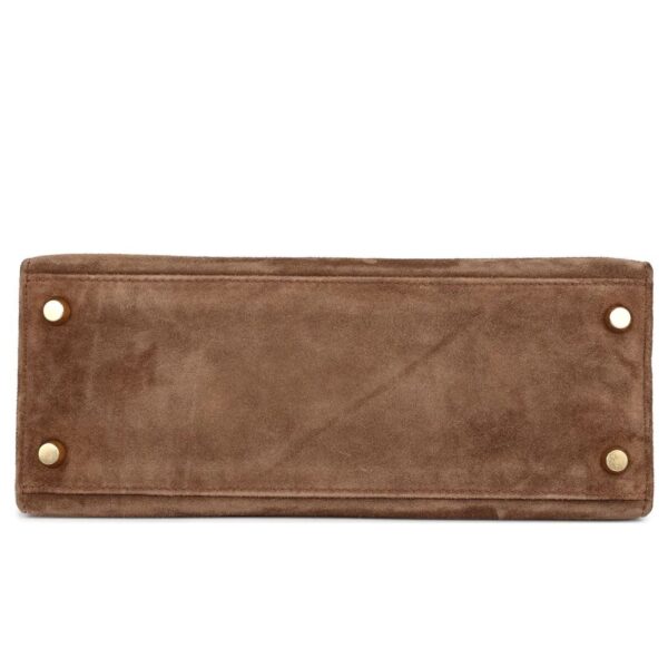 VINTAGE HERMÈS KELLY 25 BROWN DOBLIS GOLD HARDWARE - Image 5
