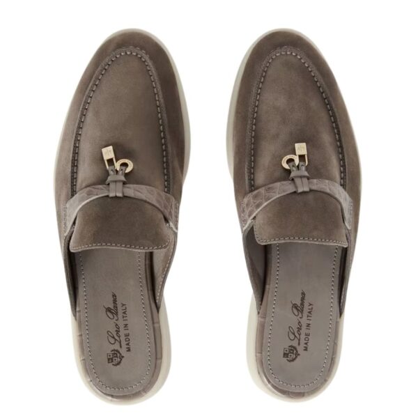 LORO PIANA CHARMS WALK BABOUCHE LOAFER PUDDLE GRAY - Image 9